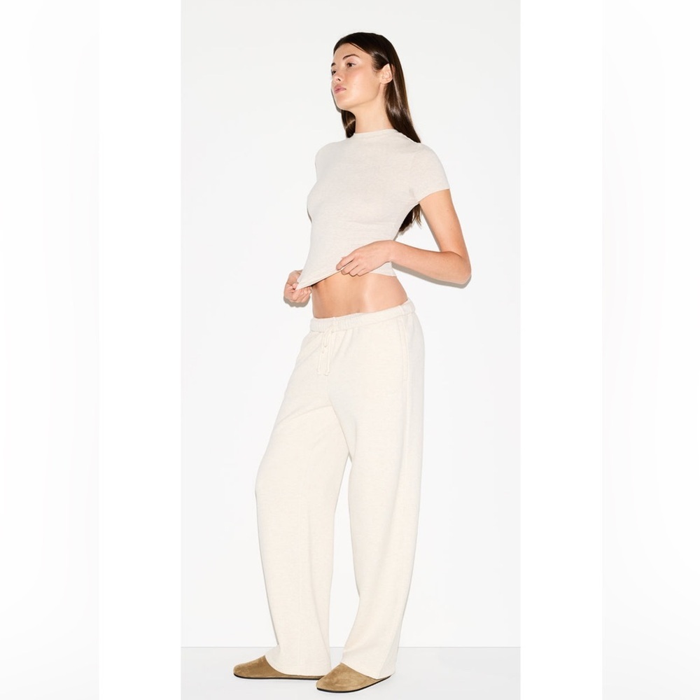 SKIMS Cotton Fleece Classic Straight Leg Pant NWT - Picture 1 of 6